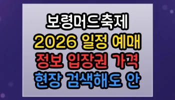 보령머드축제 2026 일정 예매 정보 입장권 가격 현장 썸네일